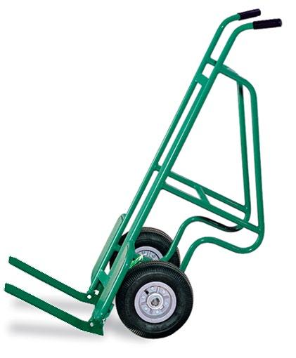 deep in relation to the height. Features 13 3 4" shoe and 10" solid tires. Frame measures 48 x 14 1 2". Constructed of 14-gauge, 11/8" O.D. steel tubing.