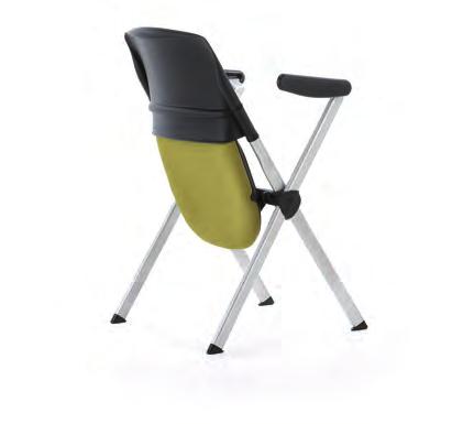 With arms P204CA Black Plastic back & upholstered seat.