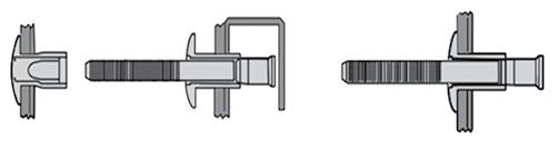 RIVTS & FSTRS Commercial ody Fittings 8th dition onobolt 2771 Series Protruding Head 1 2 ody: Carbon Steel (zinc plated) Stem: Carbon Steel (zinc plated clear trivalent passivated) imited Rear