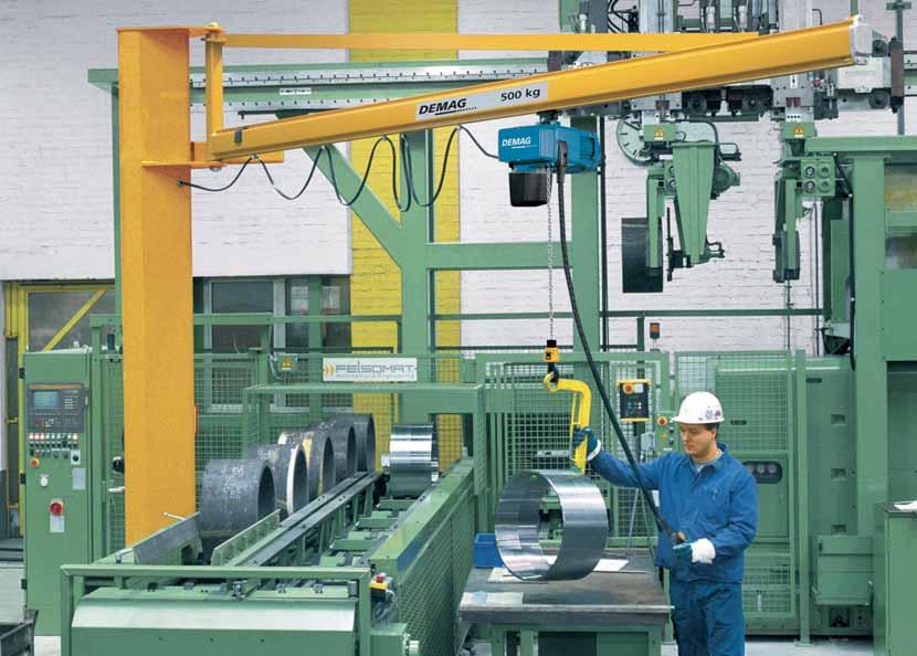 System components and installations As a pioneer in overhead materials handling, Demag Cranes & Components has been developing and manufacturing cranes and hoists for more than 180 years.