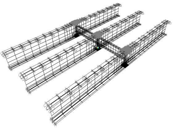 The mduli f elasticity fr structural steel and cncrete are taken as MPa and 48 MPa, respectively.