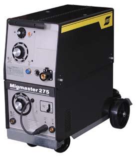 MIGMASTEr 275 COMPACT Compacts Industrial Ready-to-Weld Mig Package Migmaster 275 More power for those tough jobs Rated 275 amps at 40% duty cycle - 200 amps continuous 100%.