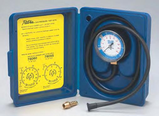 RECOVERY GAS PRESSURE TEST KIT Original YELLOW JACKET HVAC&R Improved HOSES Double bellows Single bellows Easier to use than a manometer, this compact kit helps you accurately set manifold pressure