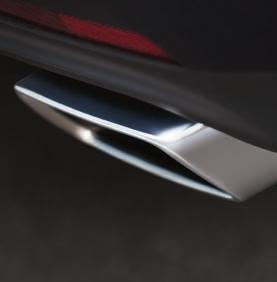 paint, Black   Chrome-accented rectangular dual tailpipe, available
