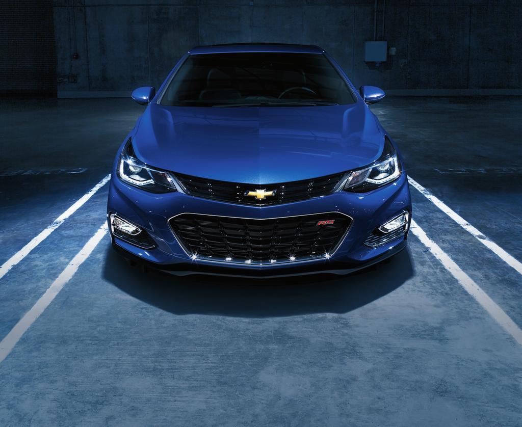 Cruze Premier in Kinetic Blue Metallic (extra-cost color) with available features including the RS Package. BOLD STYLE TAKES YOU PLACES.