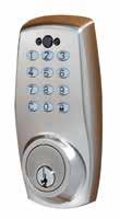 codes can be four to six digits Programmable up to ten entry codes Automatic bolt throwing direction for LH or RH door swings Single touch locking Key operable 25 year mechanical and one year