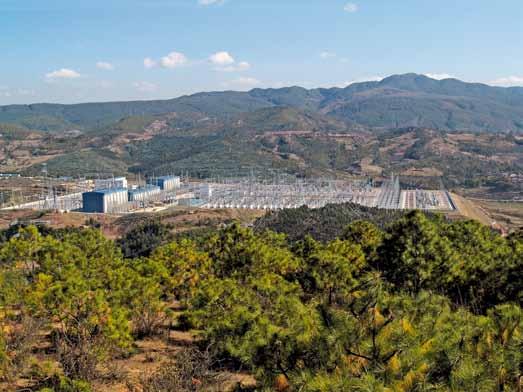 Yunnan Guangdong, China The long-distance transmission system of the Yunnan Guangdong DC Transmission Project transmits 5,000 MW from the Chuxiong substation in Yunnan to the load center of the Pearl