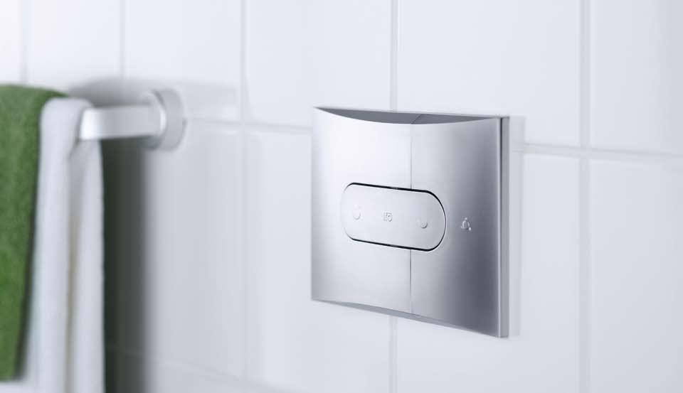 Ifö Sign Installation System flush buttons The choice between the vanity shelf and full-wall