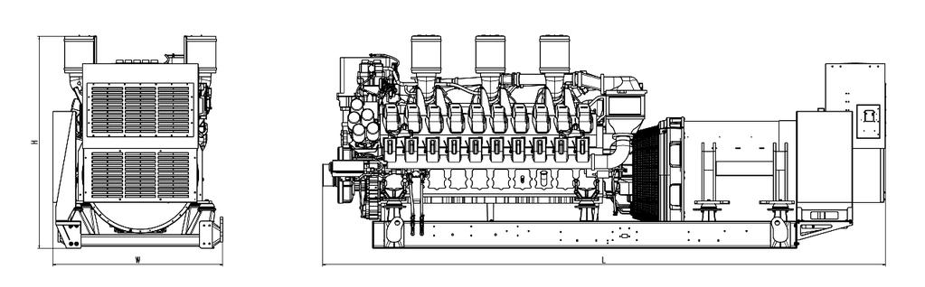 6 / / / DP03000D5S / 50 Hz / 380V - 11kV WEIGHTS AND DIMENSIONS Drawing above for illustration purposes only, based an standard open power 400 Volt engine-generator set.