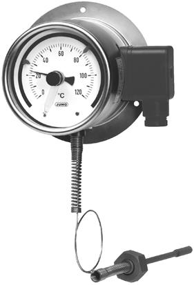 Data Sheet 608523 Page 1/8 Contact dial thermometer Special features Temperature controller with process value display as panel-mounting or add-on device Class 1.