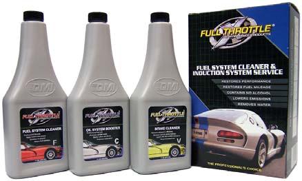 FULL THROTTLE 3-STEP FUEL SYSTEM CLEANER Contains no alcohols or other harmful solvents, eliminating concerns about technicians health and sensitive automotive components.