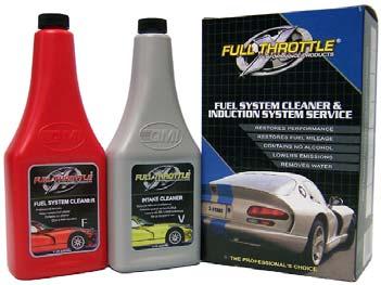 Full Throttle 2-STEP FUEL SYSTEM CLEANER AND INDUCTION SERVICE Directions: Notes Bring engine to normal operating temperature before application. The vehicle should have a minimum of 1/8 tank of fuel.
