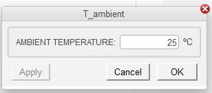 2.1.2 Ambient temperature The user can define the desired ambient temperature. This component will accept a minimum value of -25 C and a maximum value of 90 C.