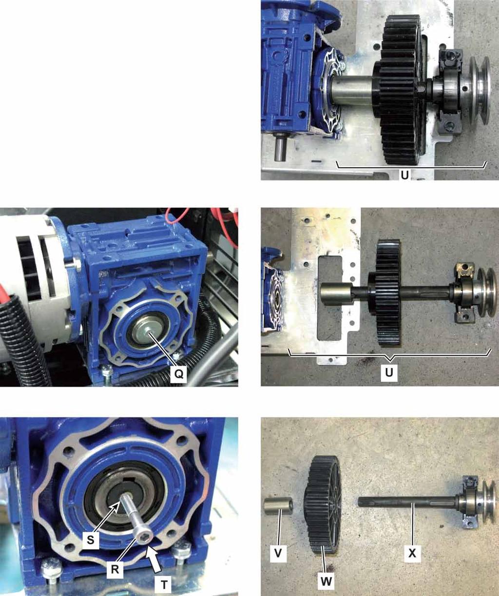 Electrical and Control System 79 Drive Shaft (Big) Gear Removal/Installation (Continues) 12. Remove the screw (Q) on the inner side of the reduction unit. 13.