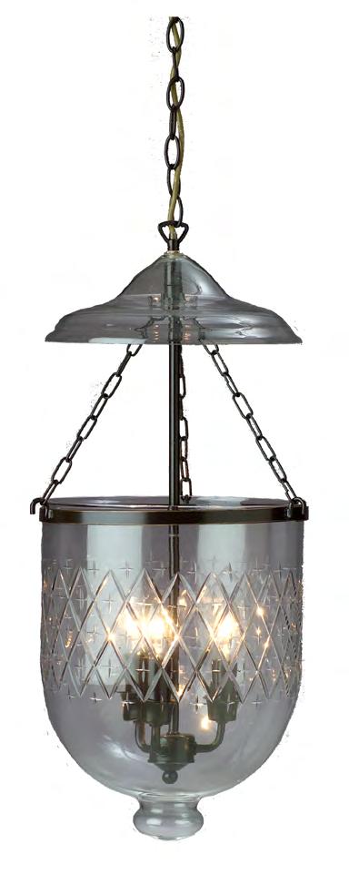 Width: 325mm, Depth: 325mm Height: 700mm, Suspension: 750mm oval chain Also available in a larger size PD1074-4 Medium Hanging Lantern with Plain Clear Glass Weight: 4.
