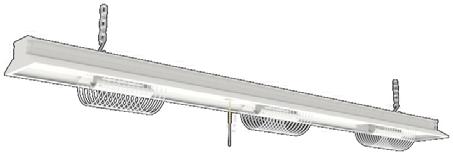 HALOGEN SHOP LIGHT 2 + 1 600W Halogen Fixture Two 150W and one 300W, T-3 double-ended, 120/130V, halogen bulbs (included) provide 12,000 lumens of light, over 250% more light output than twin 40W