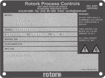 General Information IDENTIFICATION LABEL An identification label is attached to each actuator cover.