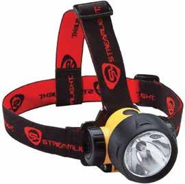 hard hat strap u Powered by 3 AAA alkaline batteries (included) u Low-level battery indicator flashes red AW283 Trident LED Headlamp $26.