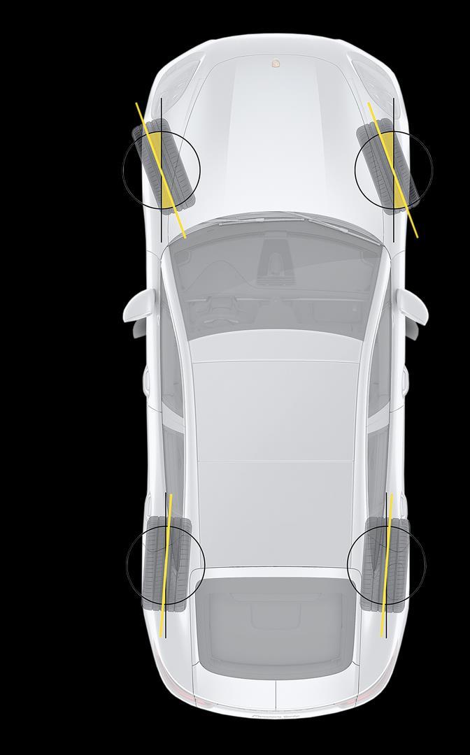 Chassis systems electromechanical rear axle steering At low driving speeds Reduces the steering angle required Makes steering more manageable Virtual shortening of wheelbase Increased manoeuvrability