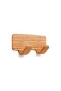 WOOD 403 double hook 255 Material: formpressed oak. Size: width 150, depth 50 and height 64 mm.