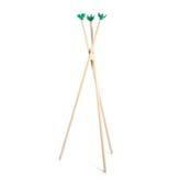 7 Tripla 3 standing coat rack 2 781 Material: Natural birch and polyurethane. Colour options: black and green. Size: width 640, depth 540, height 1590.