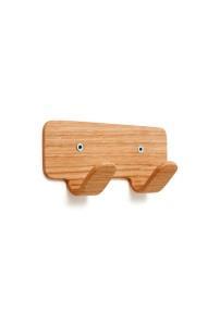 WOOD 403 double hook 29,00 Material: formpressed oak. Size: width 150, depth 50 and height 64 mm.