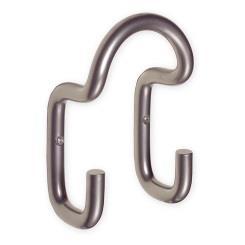 15 302 double hook, epoxy coated 21,00 302 double hook, chrome 62,00 Material: aluminium bar with diameter of 15 mm. Size: width 115, depth 73, height 175 mm.