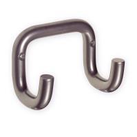 303 double hook, epoxy coated 17,00 303 double hook, chrome 47,00 Material: aluminium bar with diameter of 15 mm. Size: width 115, depth 73, height 70 mm.