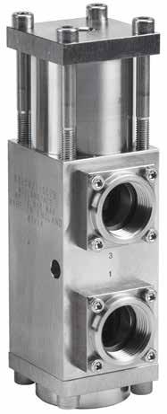 750 Series Poppet Valve 3 /4 to 2 Pilot operated A B E D L L 3 Ports H NPT Pilot Port J NPT F G Outlet 2 3 Mounting Holes ØM K C EXH 3 (N/C) INLET (N/O) INLET (N/C) EXH 3 (N/O) Ordering Information