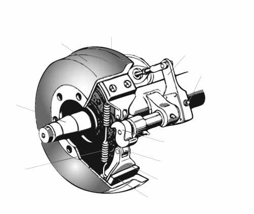 Foundation Brakes Foundation brakes are used at each wheel. The most common type is the s-cam drum brake. The parts of the brake are discussed below. Brake drums, shoes, and linings.