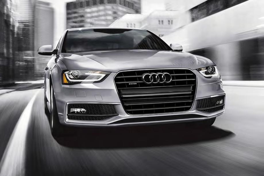 Premium A4 Premium featured highlights Singleframe grille Xenon plus headlights with LED daytime running lights LED taillights Power-adjustable heated exterior side mirrors LED turn indicator lights