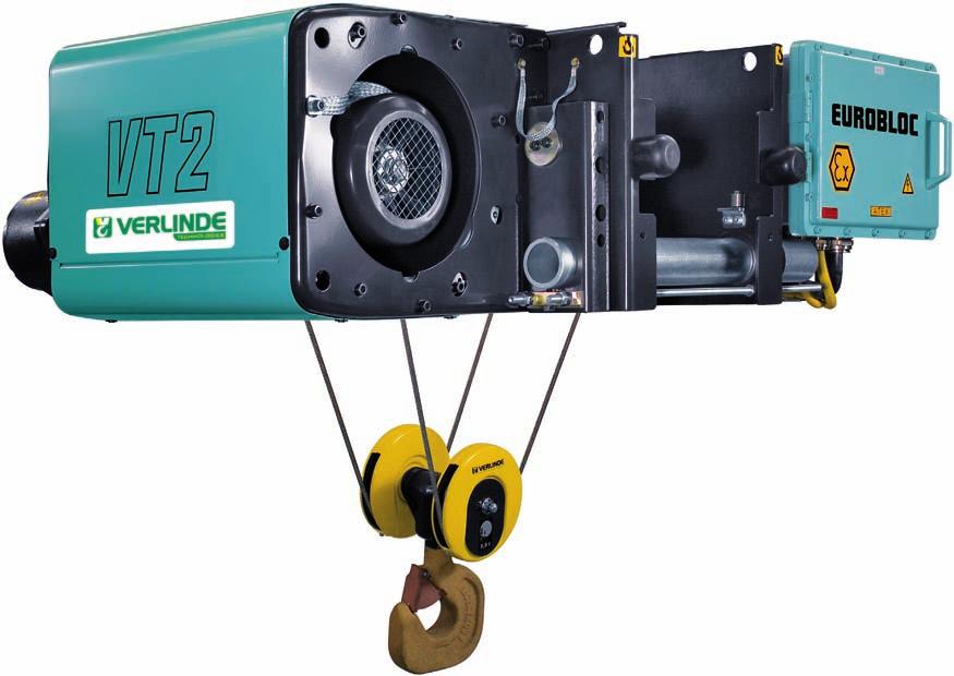 > Electric wire rope hoist available in explosion proof and spark proof version. Manufactured according to Atex directive.