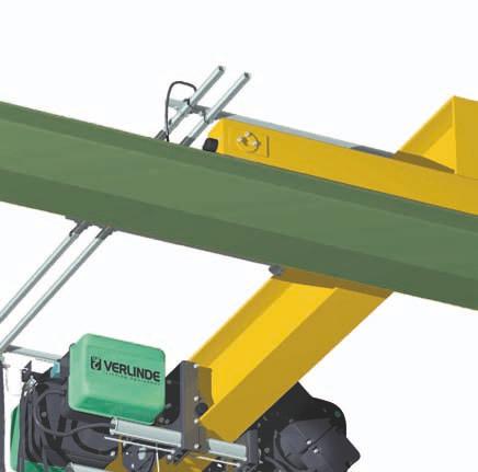 EUROBLOC VT electric wire rope hoist. Monorail trolley available in short or normal headroom. Double girder trolley.