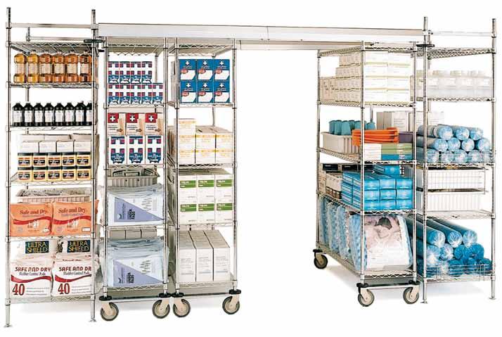 Top Track Shelving System Top-Track storage system provides high-density storage in a minimum of space.