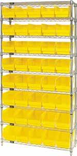 STORE-MORE 6" SHELF BIN WIRE SHELVING SYSTEMS BINS MDRQWR9202 COMPLETE PACKAGES with bins! AVAILABLE on pg. 77 800 lb. capacity per shelf!