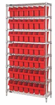 STORE-MAX 8" SHELF BIN WIRE SHELVING SYSTEMS BINS MDRQWR8801 COMPLETE PACKAGES with bins! AVAILABLE on pg. 78 800 lb. capacity per shelf!