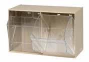 BINS CLEAR TIP OUT BIN SYSTEMS Clear Tip Out Bins Space saving bin units keep small and medium sized parts organized, sorted and easy to find.