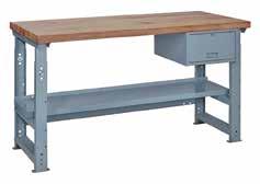 FACILITY STORAGE WORK BENCHES Adjustable Slide Bolt Leg Work Benches PERFORMANCE FEATURES Putting tasks at the correct heights improves worker comfort, and increases productivity Steel slide-bolt