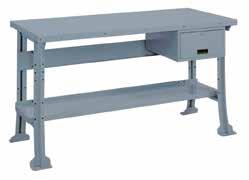 specialist for details CONSTRUCTION Available in Gray MDRLWB3460AHT Hardwood - 1-3/4" Thick Work Bench with Stringer, Drawer & Shelf OUSIDE DIMENSIONS STEEL TOP SHIP HARDWOOD TOP SHIP LAMINATE TOP