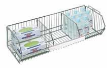 WIRE MODULAR WIRE STACKING BASKETS Modular Wire Stacking Baskets Offer a variety of storage, display and mobile supply applications. Dividers can be used to separate product.