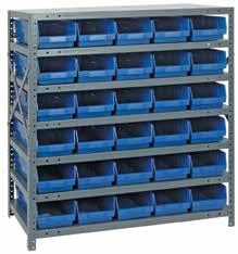 FACILITY STORAGE SHELF BIN STEEL SHELVING SYSTEMS Shelf Bin Steel Shelving Systems Complete Packages Economical small parts storage steel systems keep parts easily accessible.