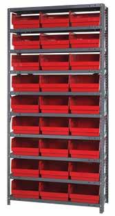 FACILITY STORAGE STORE-MORE 6" SHELF BIN STEEL SHELVING SYSTEMS STORE-MORE 6" Shelf Bin Steel Shelving Systems - Complete Packages Economical small parts storage systems keep parts easily accessible