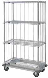 WIRE 4 SHELF ENCLOSURE CARTS MDRQ1836C46RE MDRQD1836C46 MDRQ2436C46E Enclosure Carts Enclosure carts are an effective way to keep contents from moving or falling off during transportation.