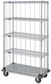transportation. Enclosure carts using rods and tabs are adaptable to any shelf position. Enclosure dolly base truck using rods & tabs allows for heavier load transport.
