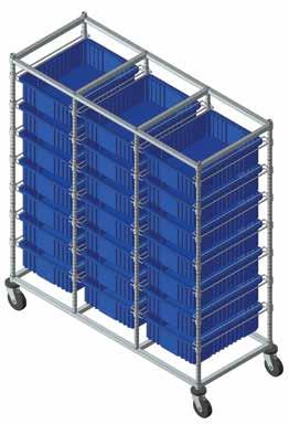 109 for dividers and label holders. Dividable grids are available in Blue, Red, Gray and Clear. Cart Finish: Chrome Double Bay Bin Carts MDRQBC2140691 Available in: Blue Red Gray Clear NO.