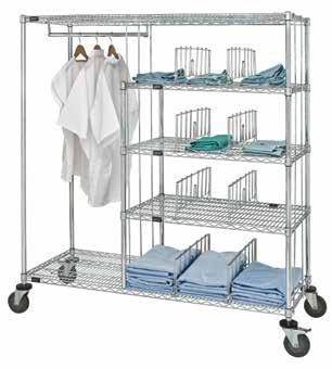 GARMENT RACKS / PATIENT APPAREL CART WIRE NYLON FABRIC OR CLEAR VINYL CART COVERS AVAILABLE! See pg.