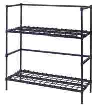 Finish: Endurance Each unit consists of: 4-6" posts 1-3 sided frame 1 - dunnage shelf 4-5" swivel poly stem casters, 2 with brake 4 - donut bumpers ENDURANCE DIMENSIONS SHIP MODEL NO.