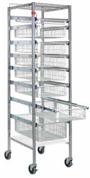Short-Dividers 1-8" tray with 1 Long & 1 Short-Divider 1-1" safety stop 1 - bottom dust cover MDRQPSS24757S Starter Unit with Wire Shelves 24"D x 19-1/2"W x 75"H 7 - wire shelves on slides 1 -