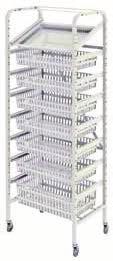 Compartments can be made to fit the exact size and quantity of the supplies being stored Top basket is angled so those at the higher levels can still be fully accessed Top basket creates a gravity
