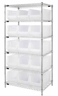 CLEAR-VIEW HULK 24" CONTAINERS AND WIRE SHELVING SYSTEMS BINS Available in: Clear OUTSIDE DIMENSIONS CTN CTN MODEL NO.